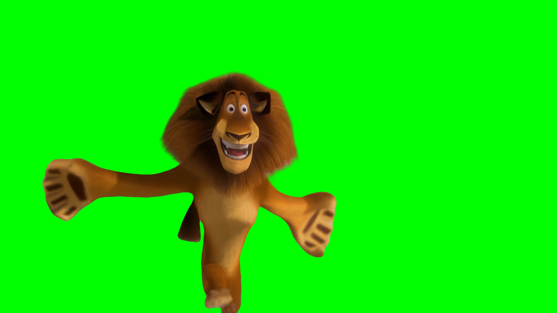 Alex and Marty running to each other meme - Madagascar movie (Green Screen)