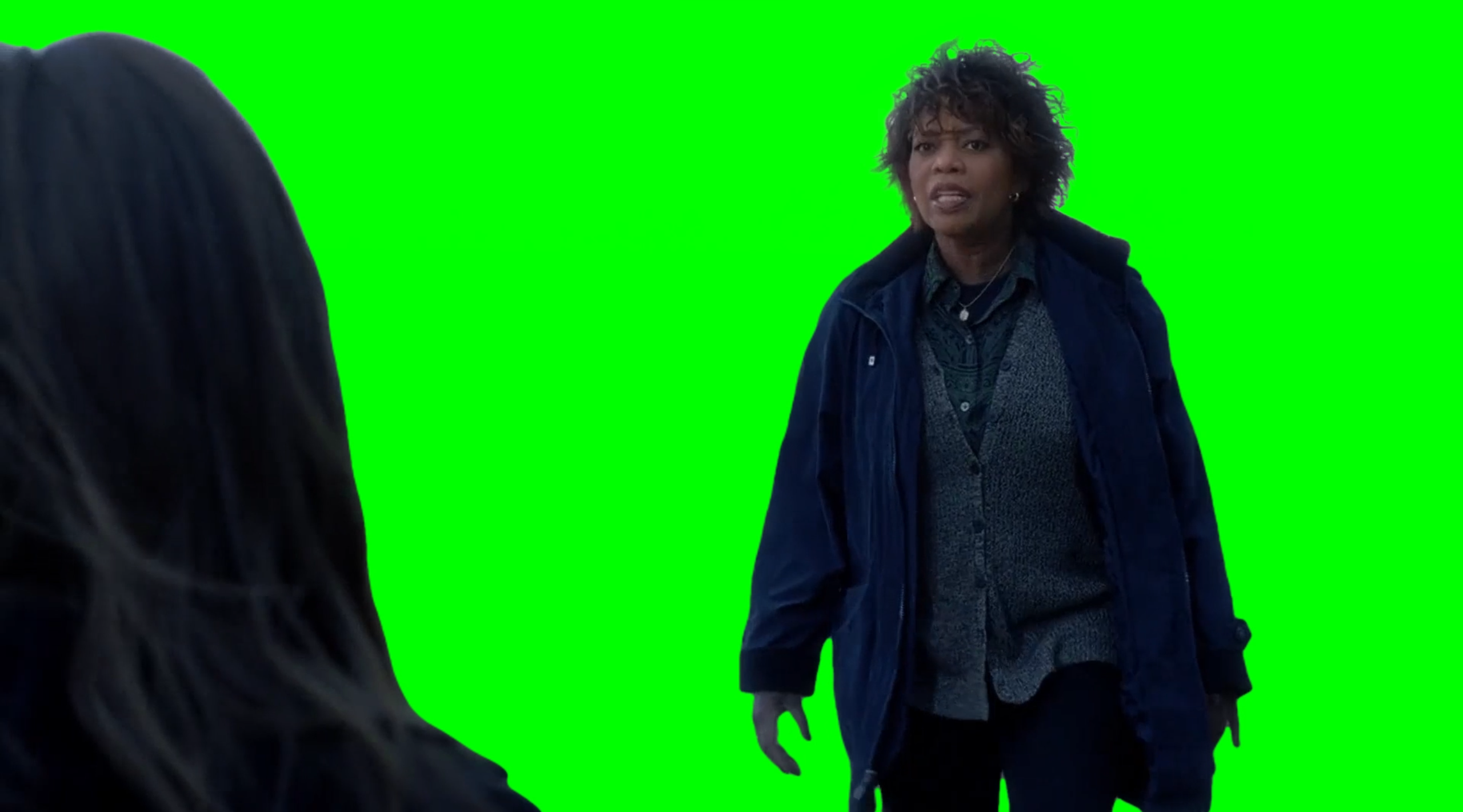 Woman gets flown into the air - The Forgotten 2004 (Green Screen)
