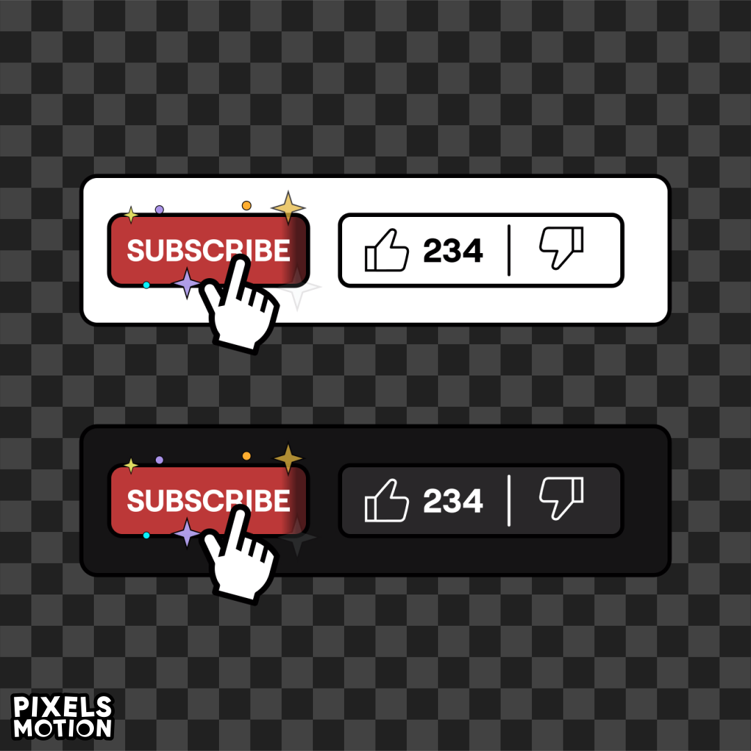 Animated YouTube Like and Subscribe Button Overlay v3