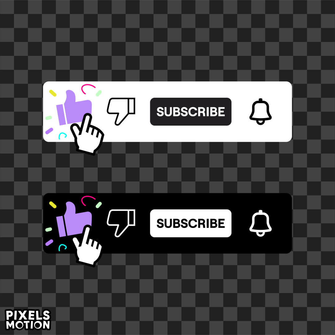 Animated YouTube Like and Subscribe Button Overlay v7