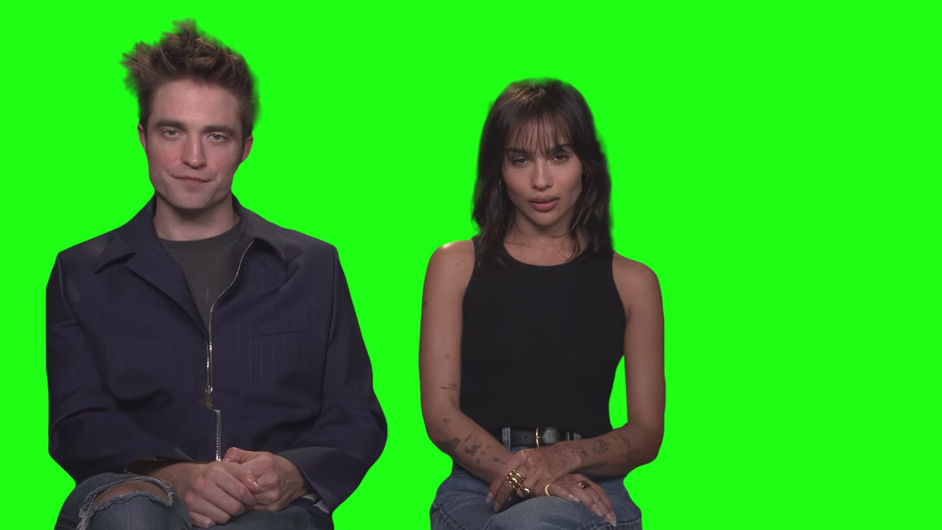 Robert Pattinson Locked In then Laughing with Zoe Kravitz meme (Green Screen)