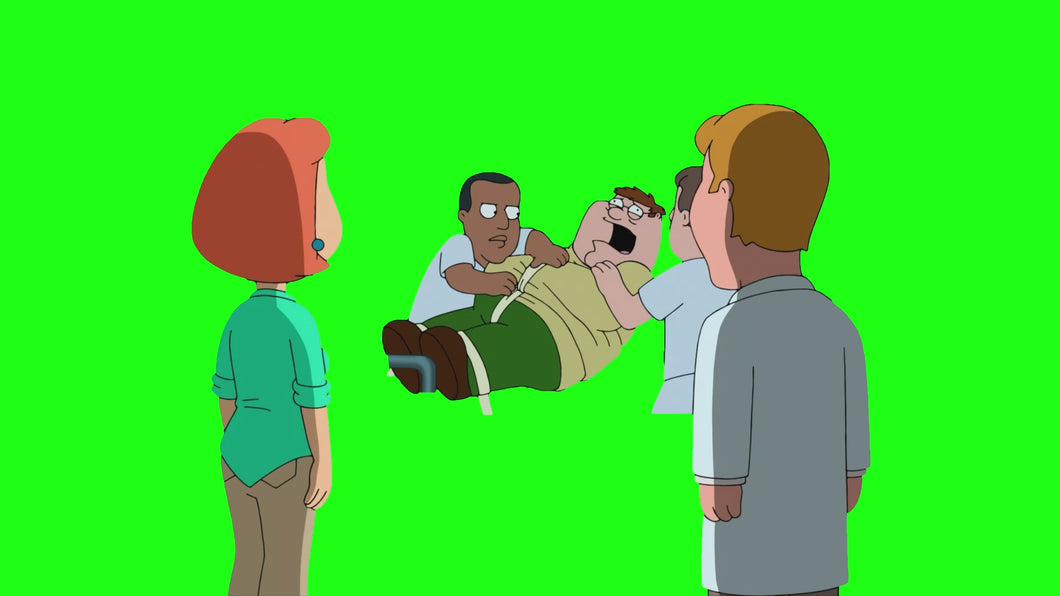 Peter Griffin Held Down in Mental Hospital meme - Family Guy (Green Screen)