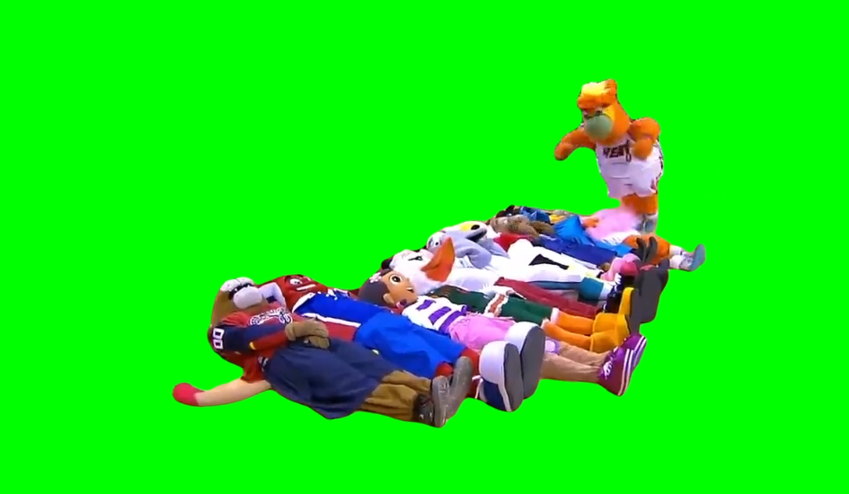 Miami Heat mascot FAILS front flip (Green Screen)