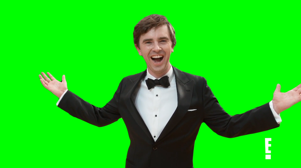 Freddie Highmore in Slow Motion - Emmys Glambot (Green Screen)