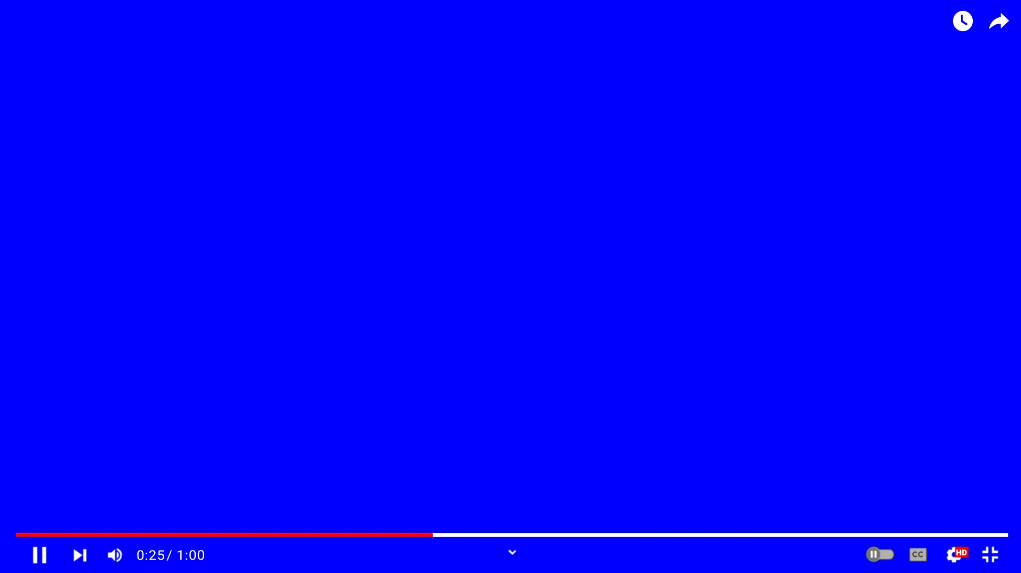 Youtube Video Player Overlay Blue Screen (Green Screen)