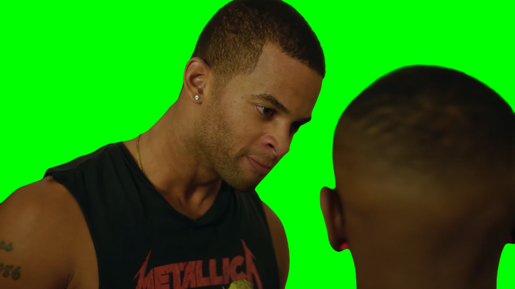 At the End of the Day Ronnie, I AM A MAN! meme (Green Screen)