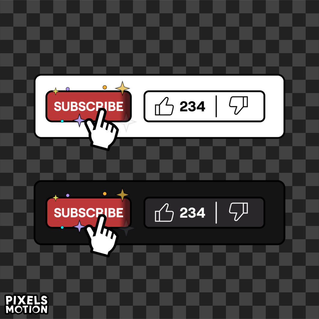 Animated YouTube Like and Subscribe Button Overlay v3