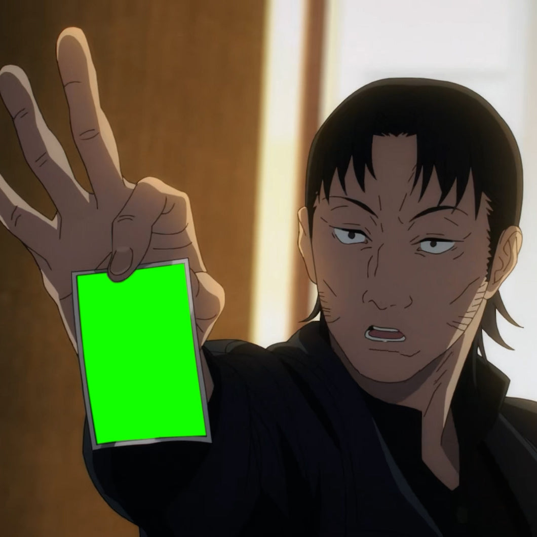 Katana Man shows a photo to Denji - Chainsaw Man (Green Screen)