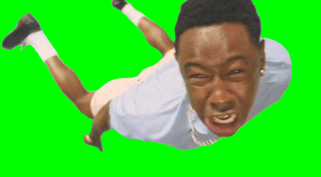 Tyler the Creator falling from the sky (Green Screen)