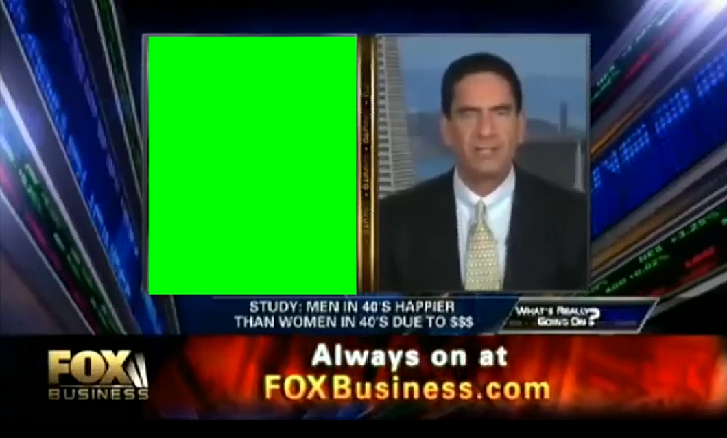 TV News Interviewee Man Reacts To Woman Screaming (Green Screen)